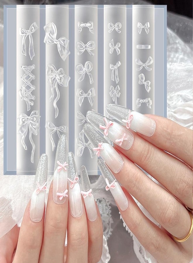 JALIYA Bowknot Silicone Nail Molds, 3D Gel Nail Art Sculpture Bow Mold DIY Bow Charms for Nails Design Silicone Molds Cute Bows Nail Template Stencils Reusable Manicure Carved Mould Resin Mold - Image 5